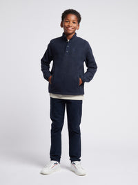 Boys Double Horsemen Polar Fleece in Dark Sapphire Navy