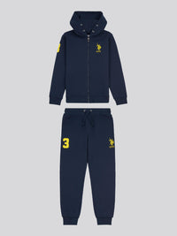 Player 3 Zip Thru Hoodie and BB Jog Set Dark Sapphire Navy / Empire Yellow DHM