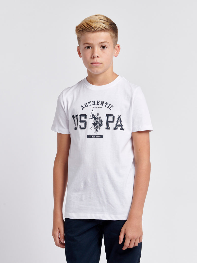 Boys Authentic Graphic T-Shirt in Bright White