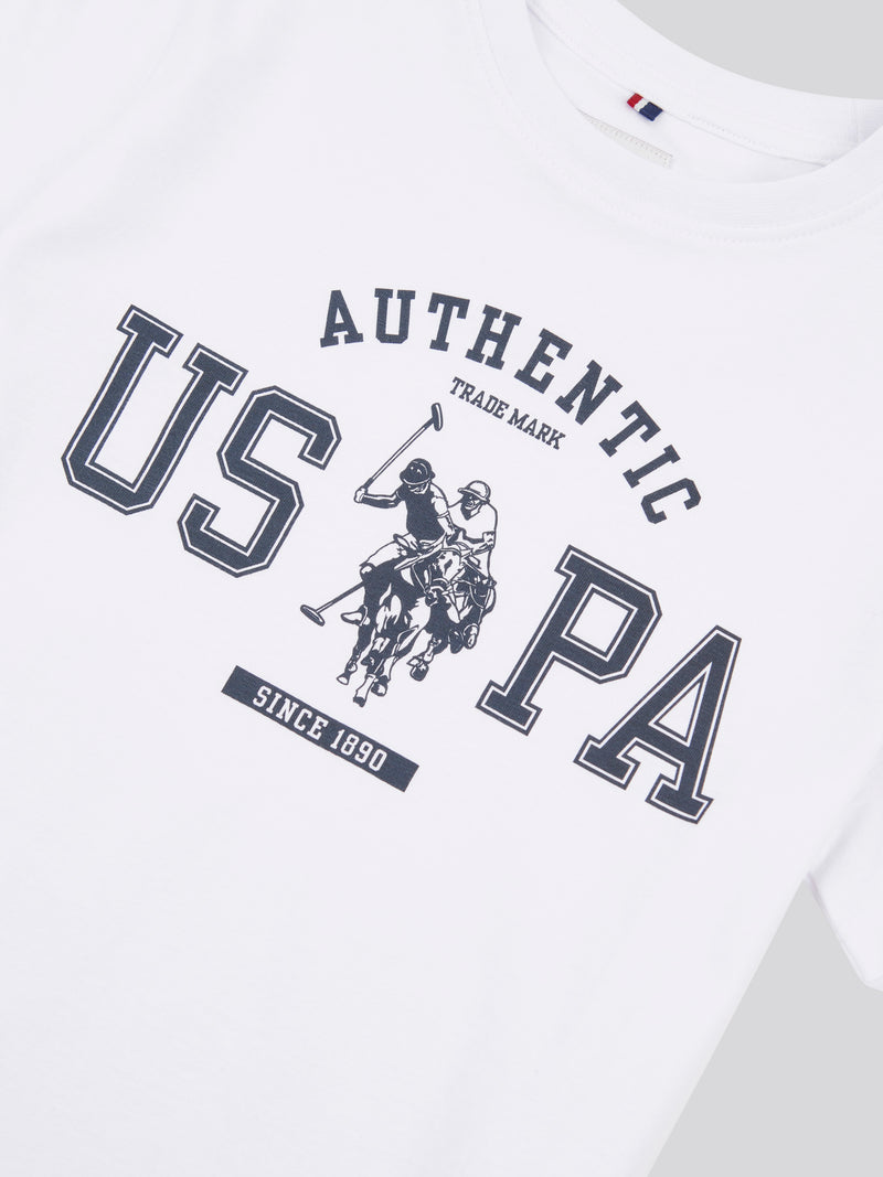 Boys Authentic Graphic T-Shirt in Bright White