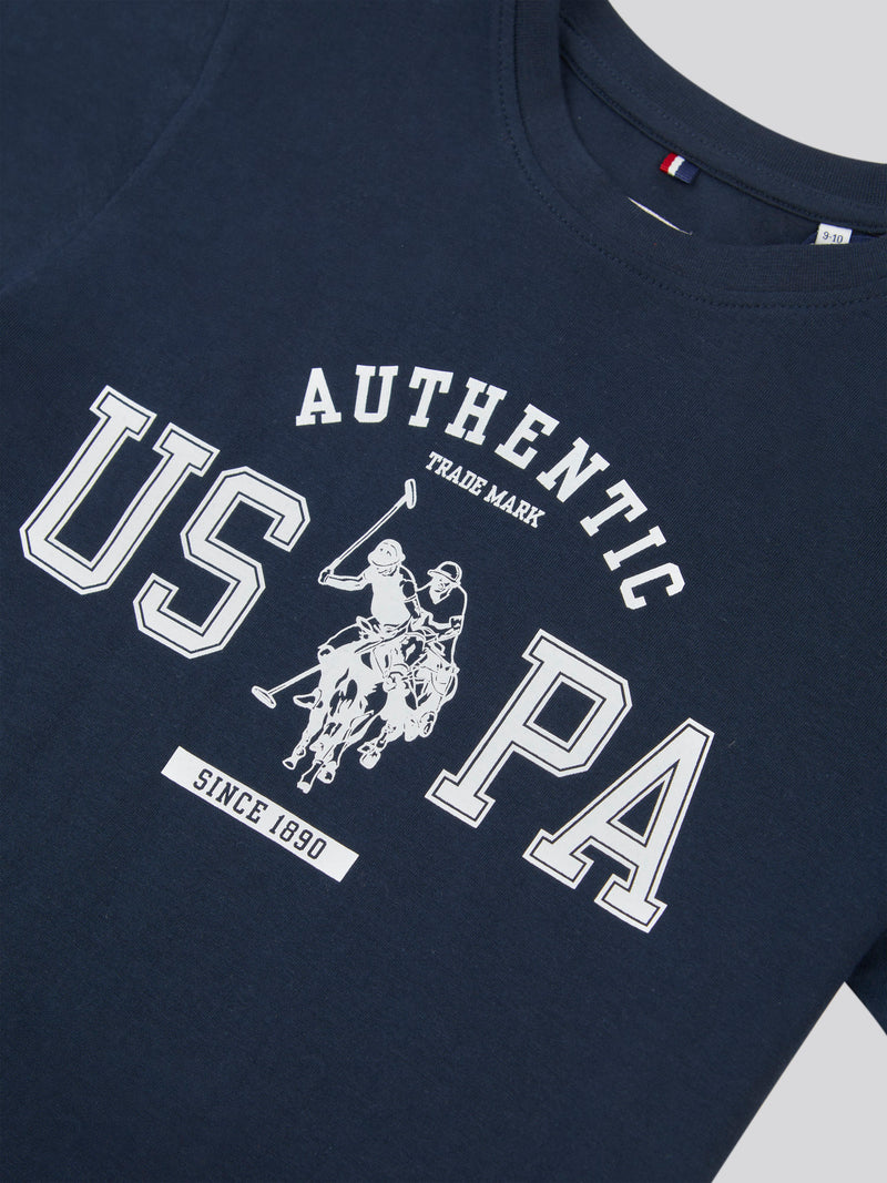 Boys Authentic Graphic T-Shirt in Dark Sapphire Navy