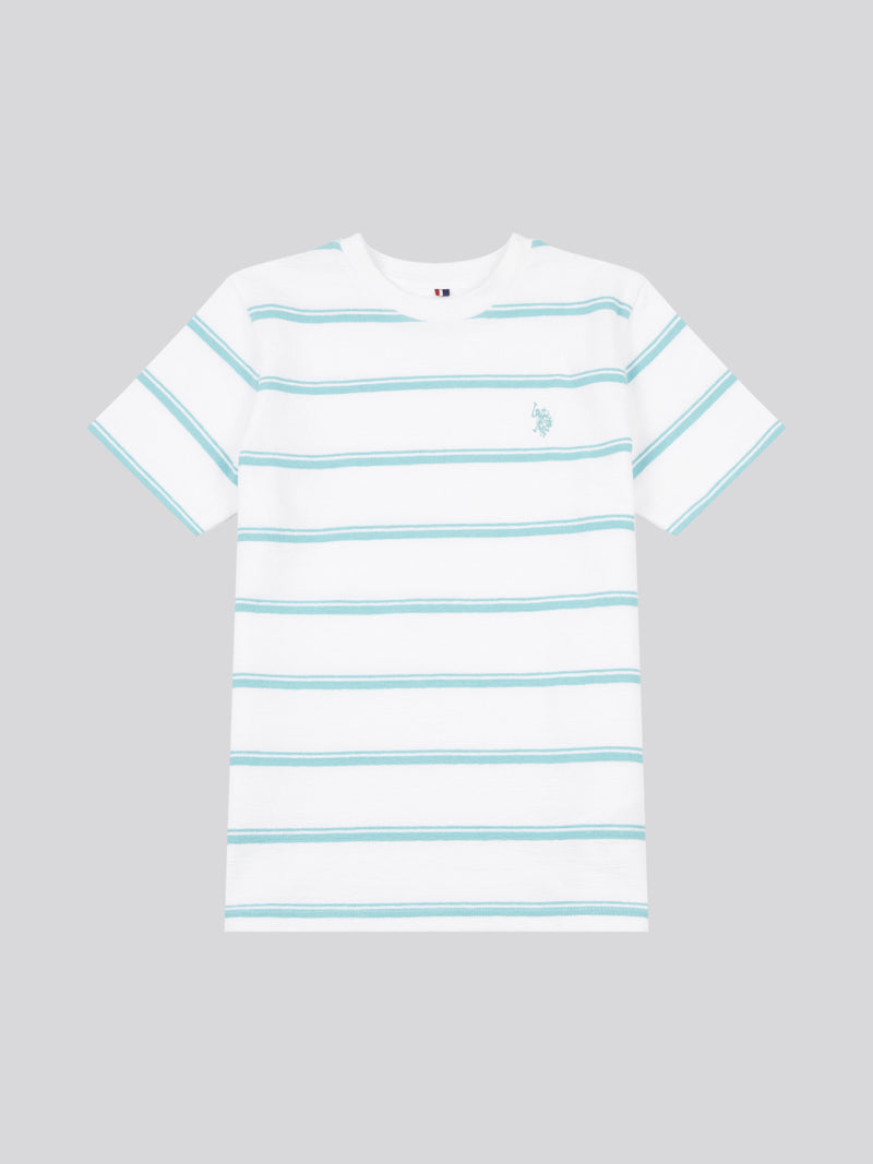 Terry Stripe Tshirt Bright White