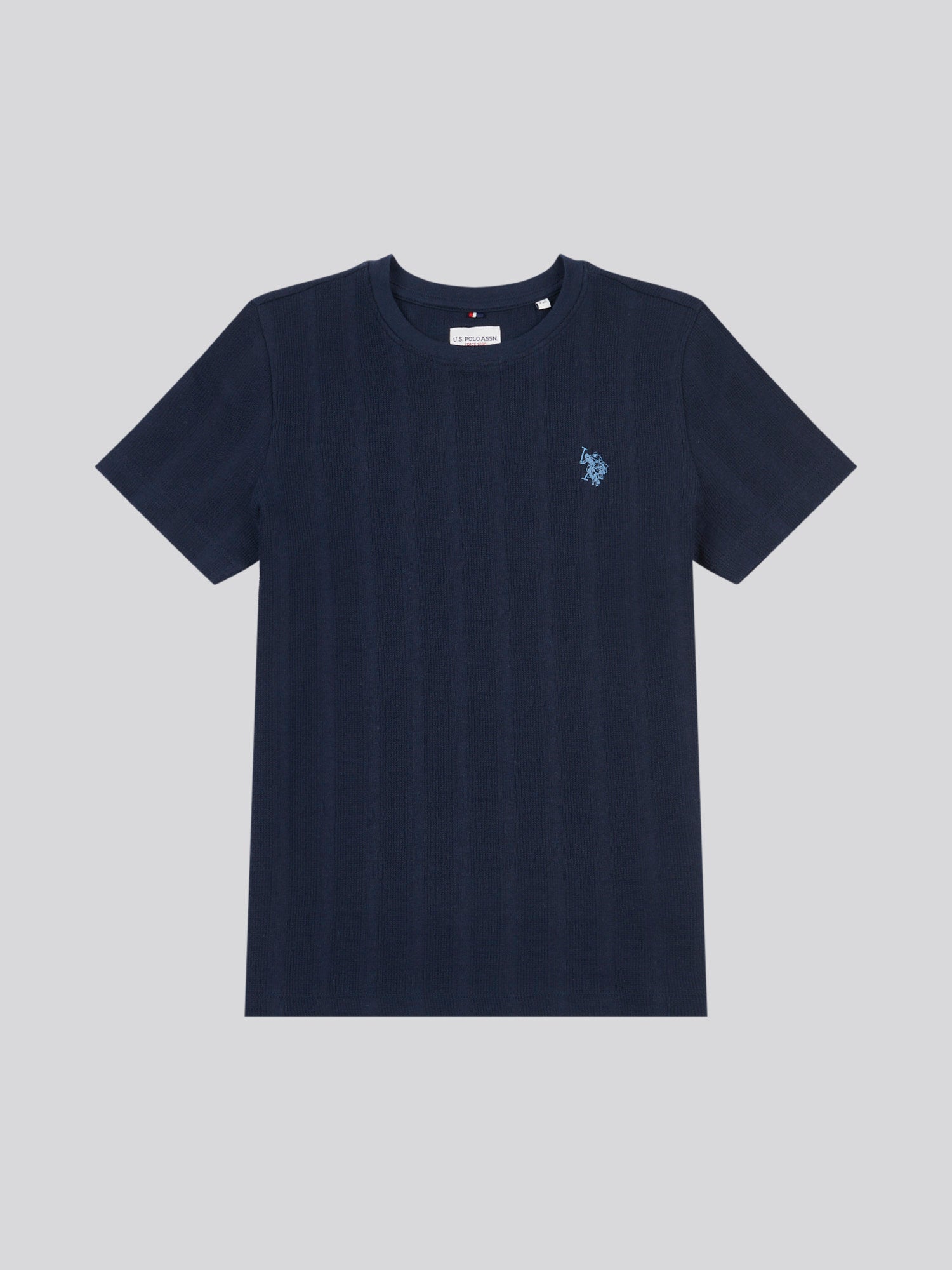 DHM Vertical Stripe Textured Tshirt Dark Sapphire Navy / Moonlight Blue DHM