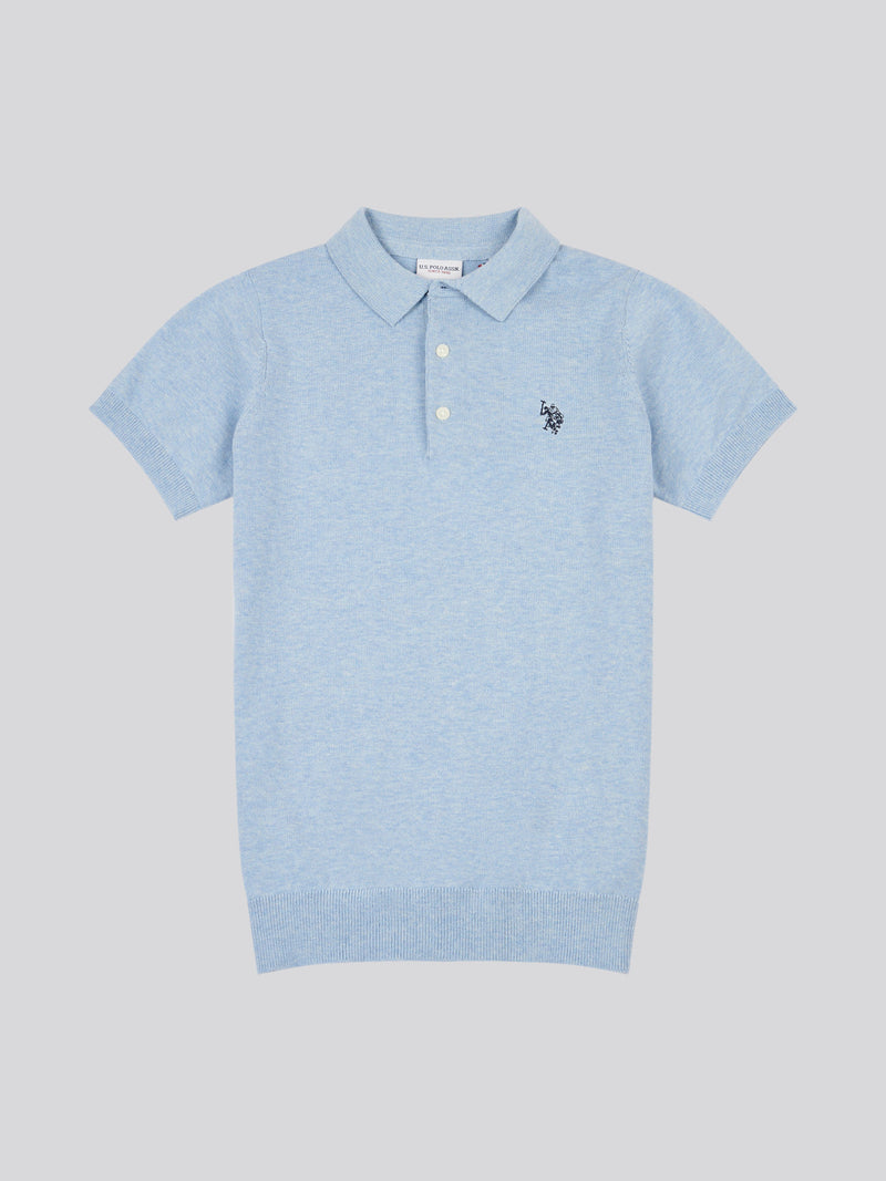 Combed Cotton SS Polo Parisian Blue Marl