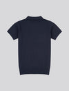 Combed Cotton SS Polo Dark Sapphire Navy / Haute Red DHM