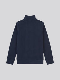 DHM Vertical Texture Sweat Funnel Dark Sapphire Navy / Moonlight Blue DHM