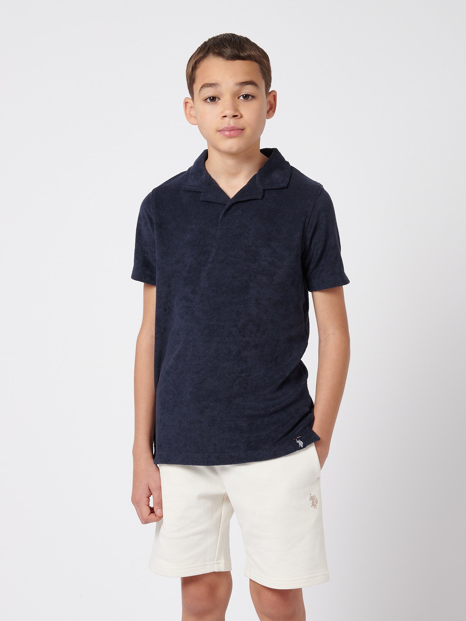 Terry Reverse Collar Polo Dark Sapphire Navy