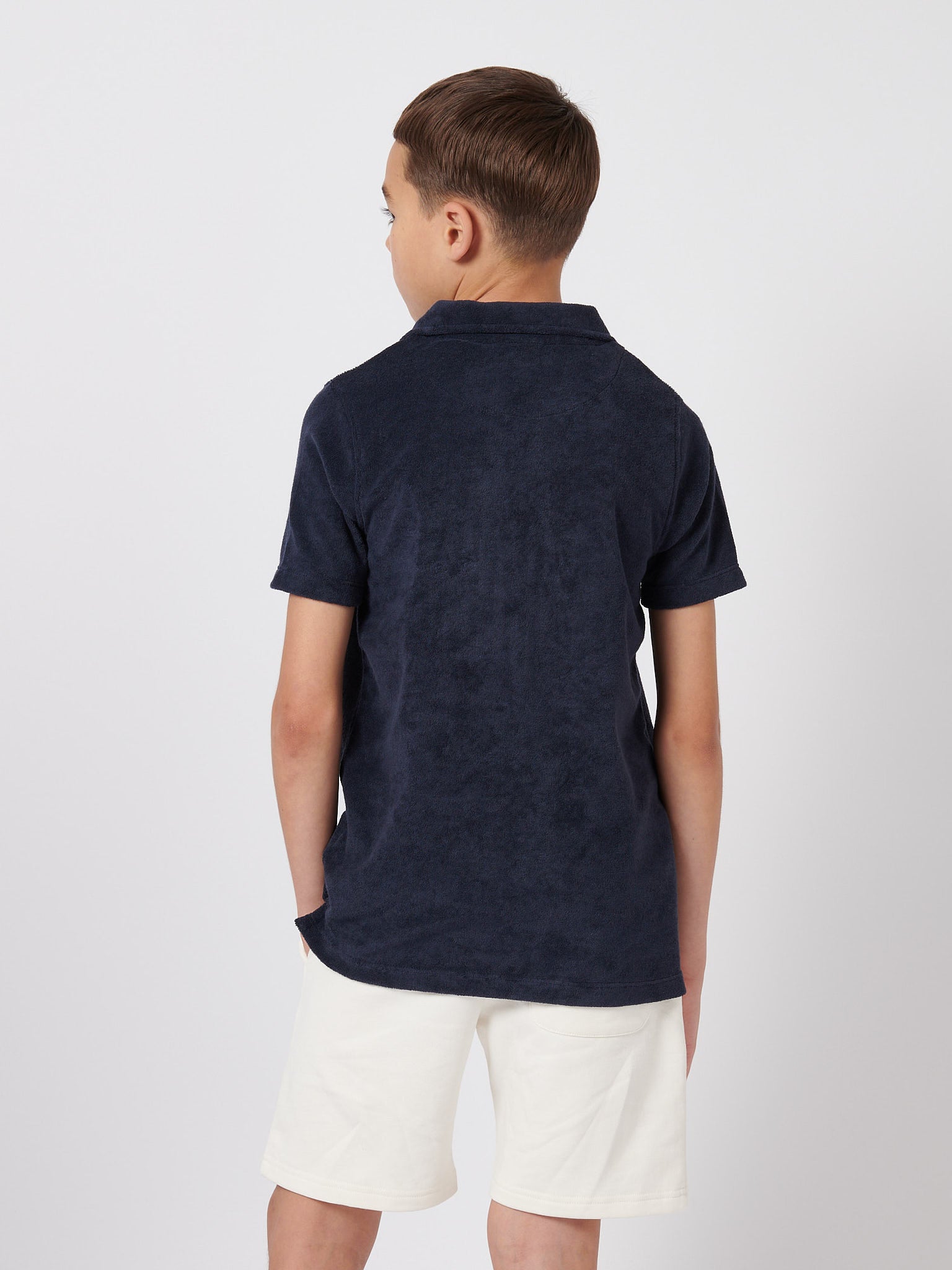 Terry Reverse Collar Polo Dark Sapphire Navy