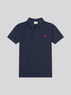 Check Texture Polo Dark Sapphire Navy / Haute Red DHM