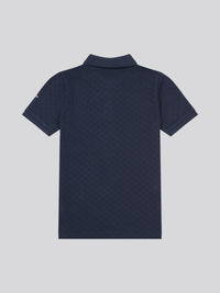 Check Texture Polo Dark Sapphire Navy / Haute Red DHM