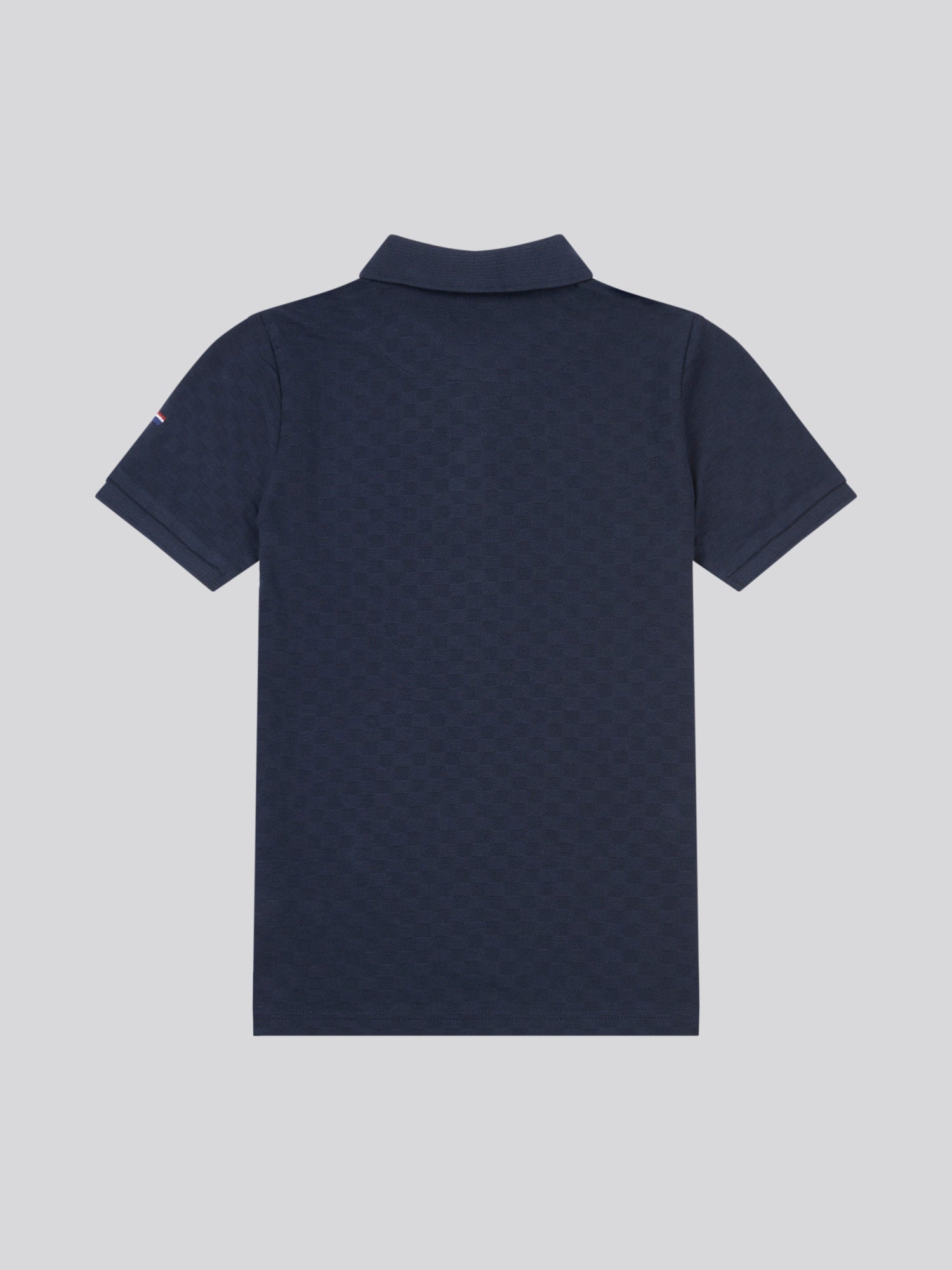 Check Texture Polo Dark Sapphire Navy / Haute Red DHM