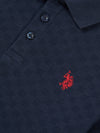 Check Texture Polo Dark Sapphire Navy / Haute Red DHM