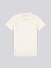 Waffle Texture Open Collar SS Polo Whisper White