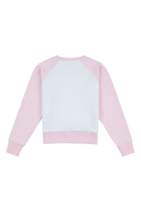 Girls Colour Block Raglan Sweatshirt in Bright White