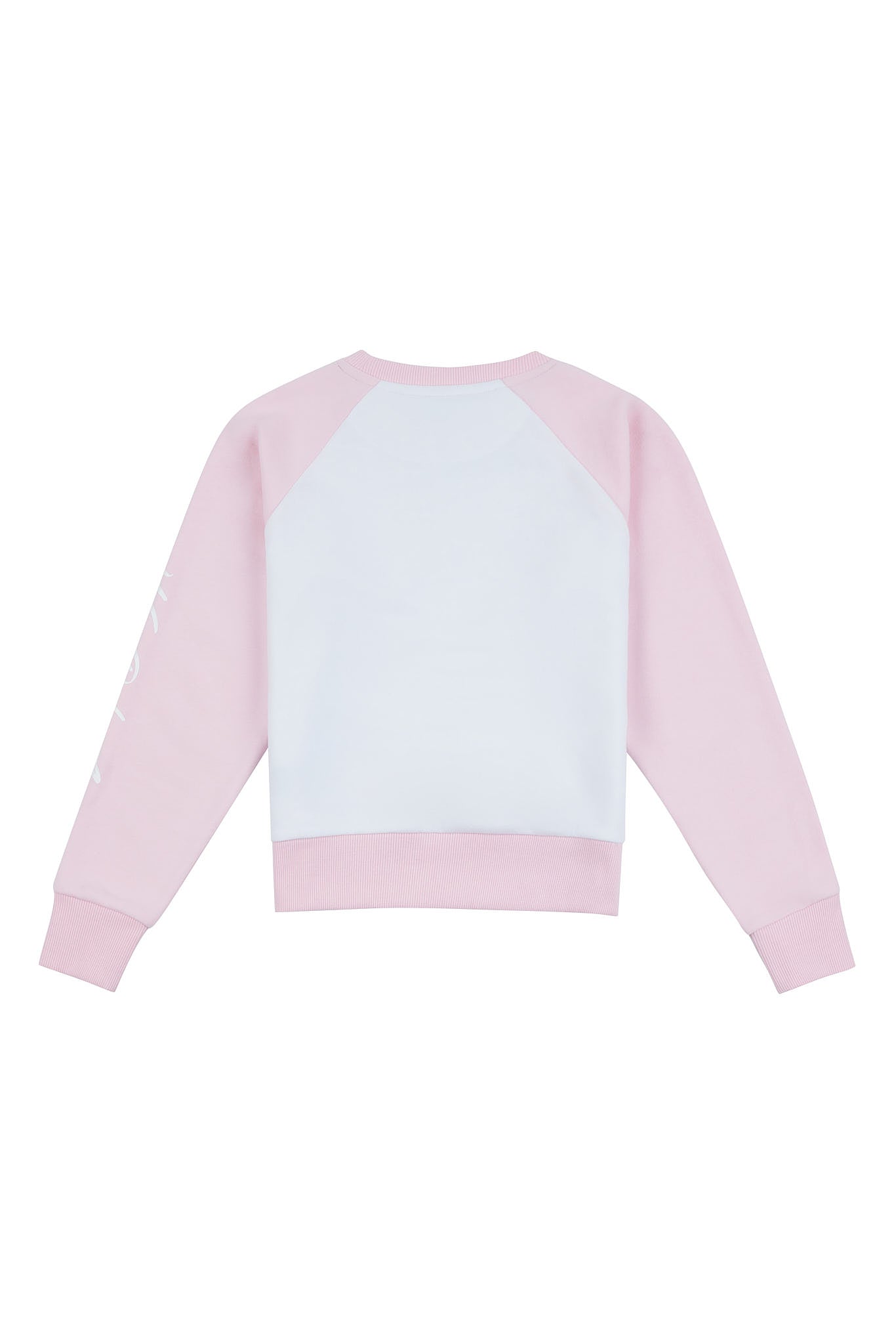 Girls Colour Block Raglan Sweatshirt in Bright White