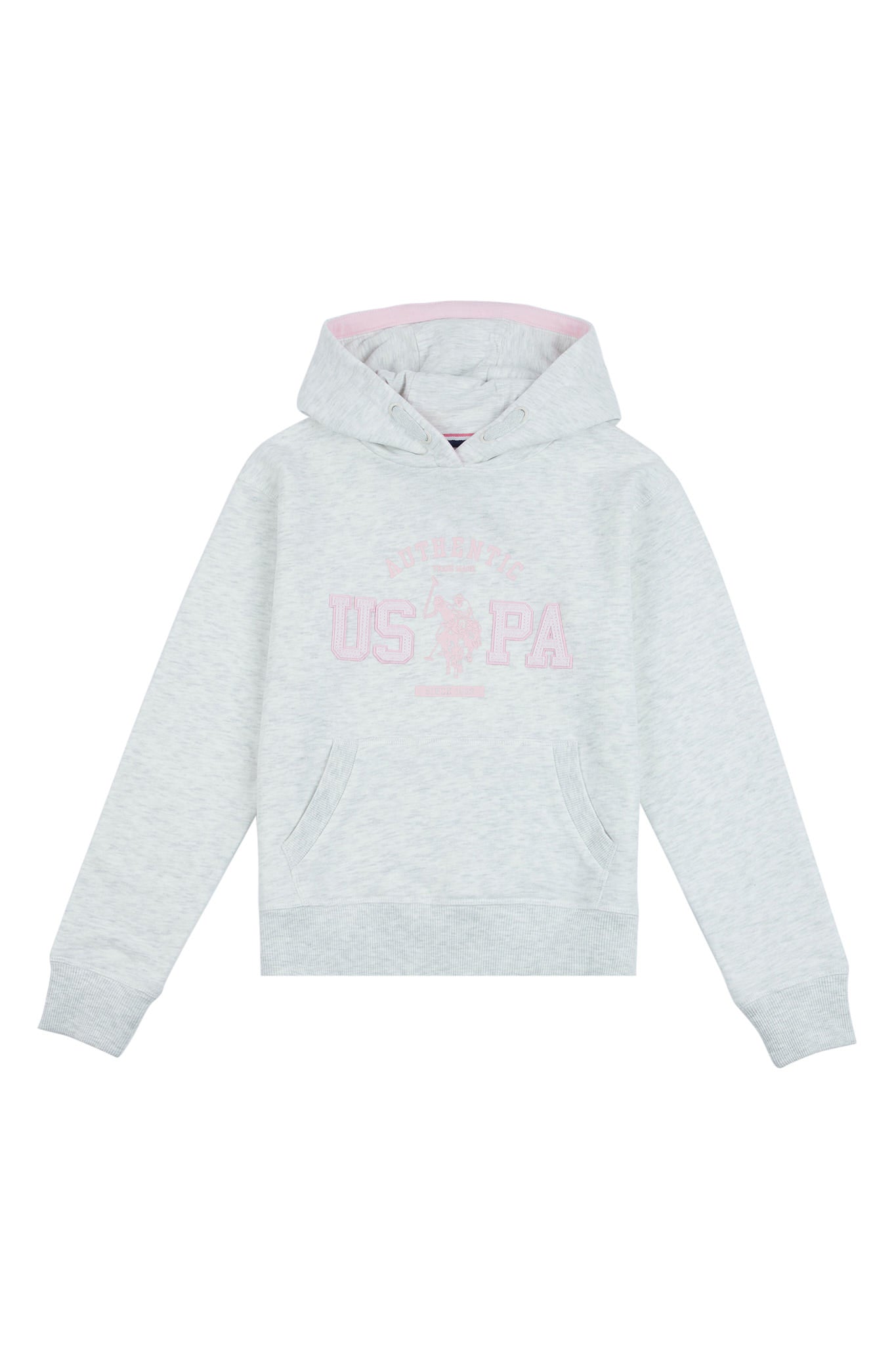 Girls Large Hoodie in Light Grey Marl