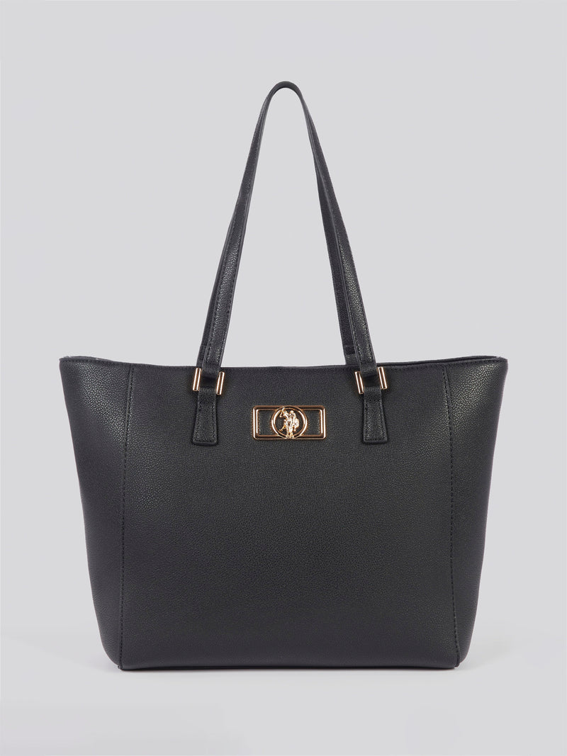 U.S. Polo Assn. Womens Jones Chic Shopping Bag in Black