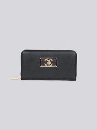 U.S. Polo Assn. Womens Jones Chic Zip Around Wallet in Black