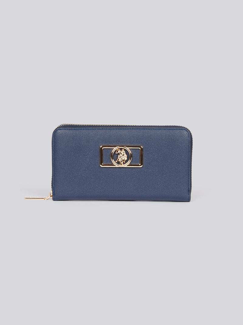 U.S. Polo Assn. Womens Jones Chic Zip Around Wallet in Navy