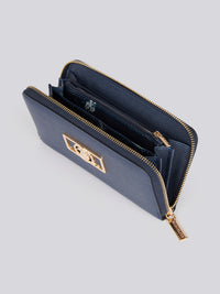 U.S. Polo Assn. Womens Jones Chic Zip Around Wallet in Navy