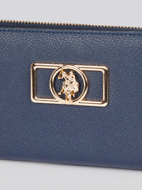 U.S. Polo Assn. Womens Jones Chic Zip Around Wallet in Navy