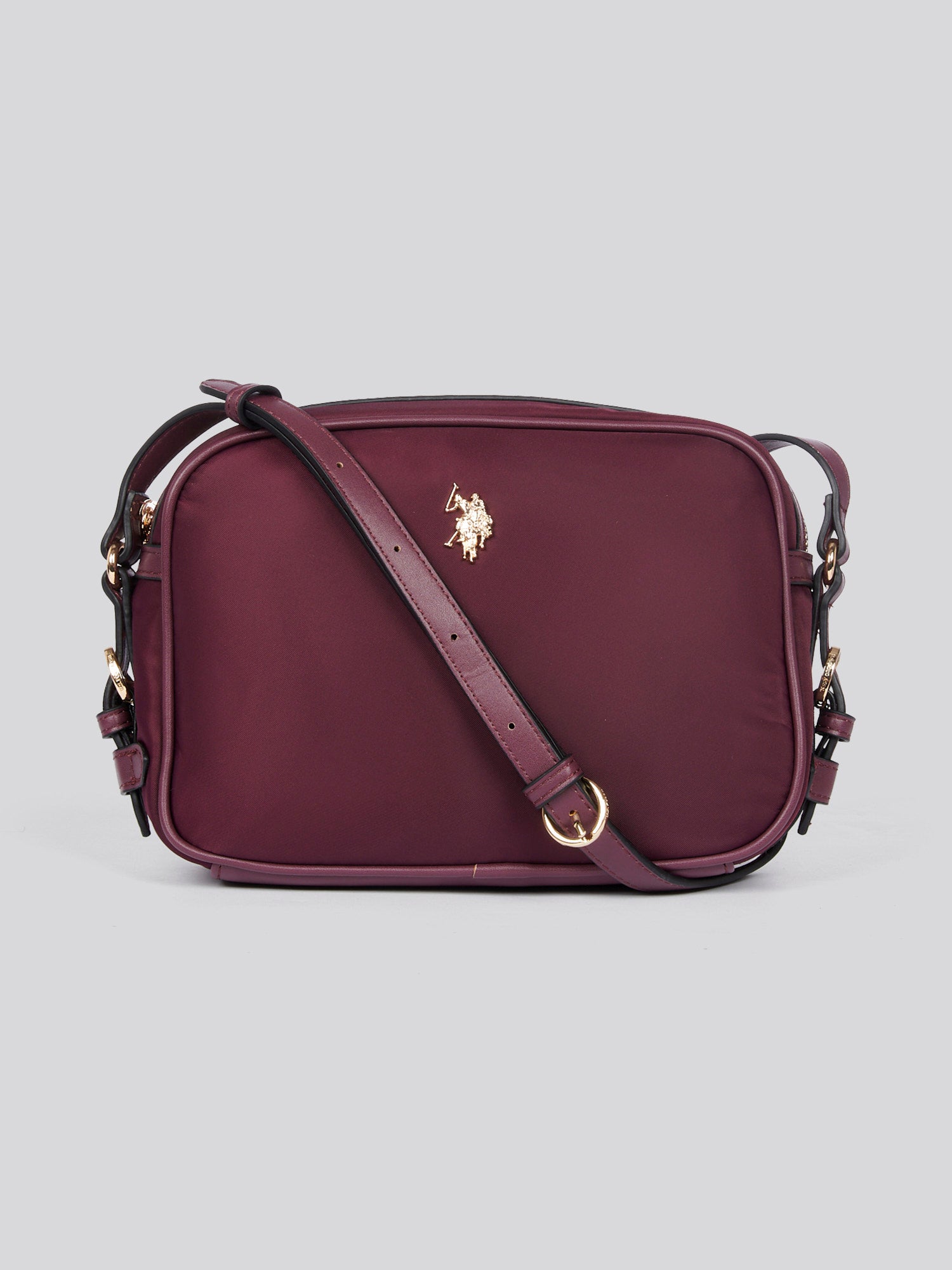 U.S. Polo Assn. Womens Houston Crossbody Bag in Plum