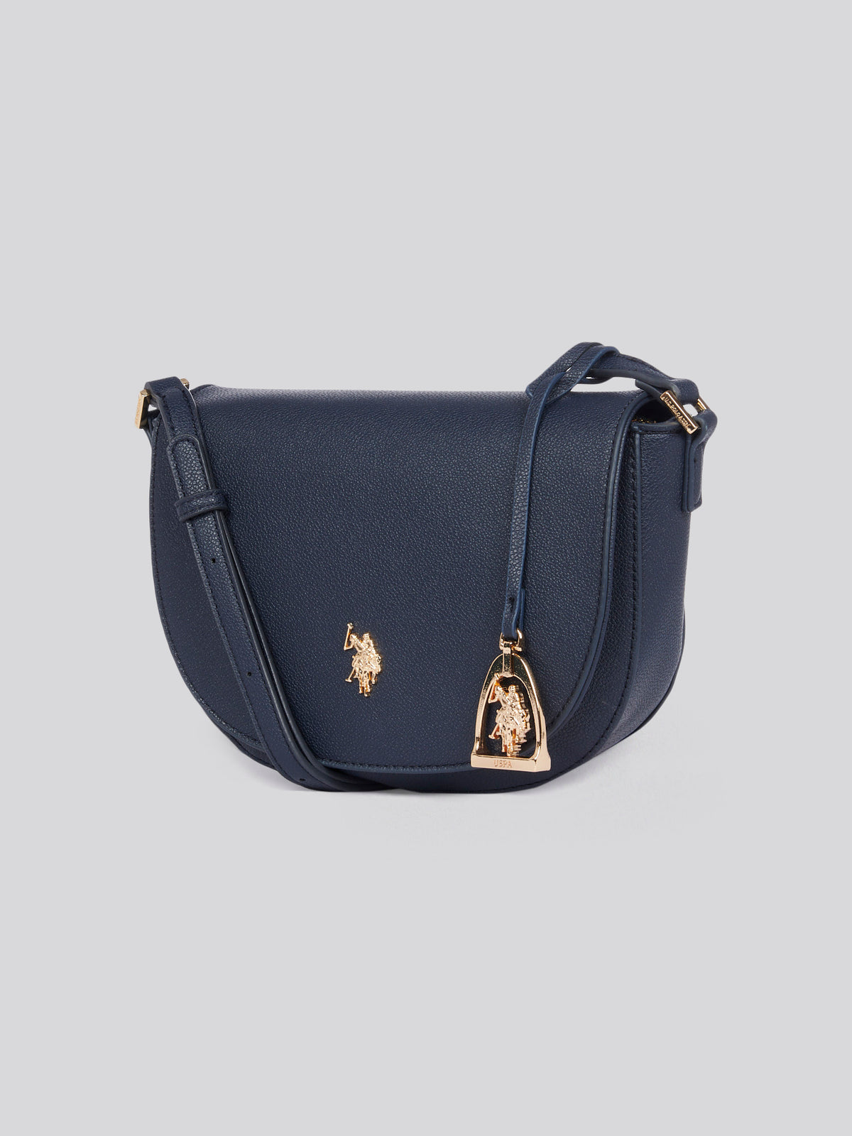 U.S. Polo Assn. Womens Jones Flap Crossbody Bag in Navy