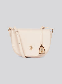 U.S. Polo Assn. Womens Jones Flap Crossbody Bag in Powder