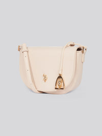 U.S. Polo Assn. Womens Jones Flap Crossbody Bag in Powder