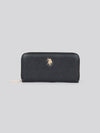 U.S. Polo Assn. Womens Jones Large Zip Around Wallet in Black