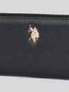 U.S. Polo Assn. Womens Jones Large Zip Around Wallet in Black