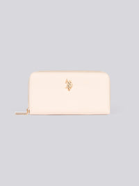 U.S. Polo Assn. Womens Jones Large D-Zip Wallet in Powder