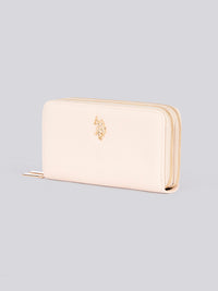 U.S. Polo Assn. Womens Jones Large D-Zip Wallet in Powder