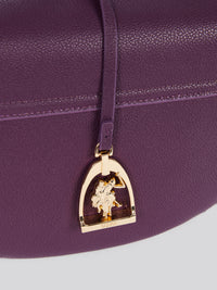 U.S. Polo Assn. Womens Jones Flap Crossbody Bag in Plum