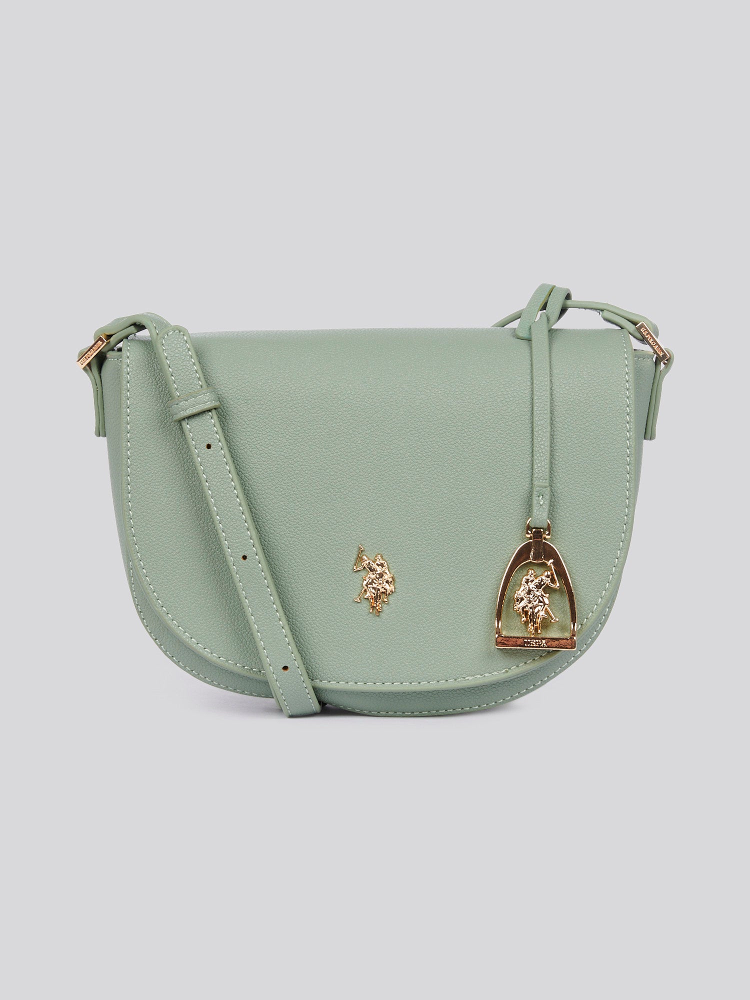 U.S. Polo Assn. Womens Jones Flap Crossbody Bag in Sage