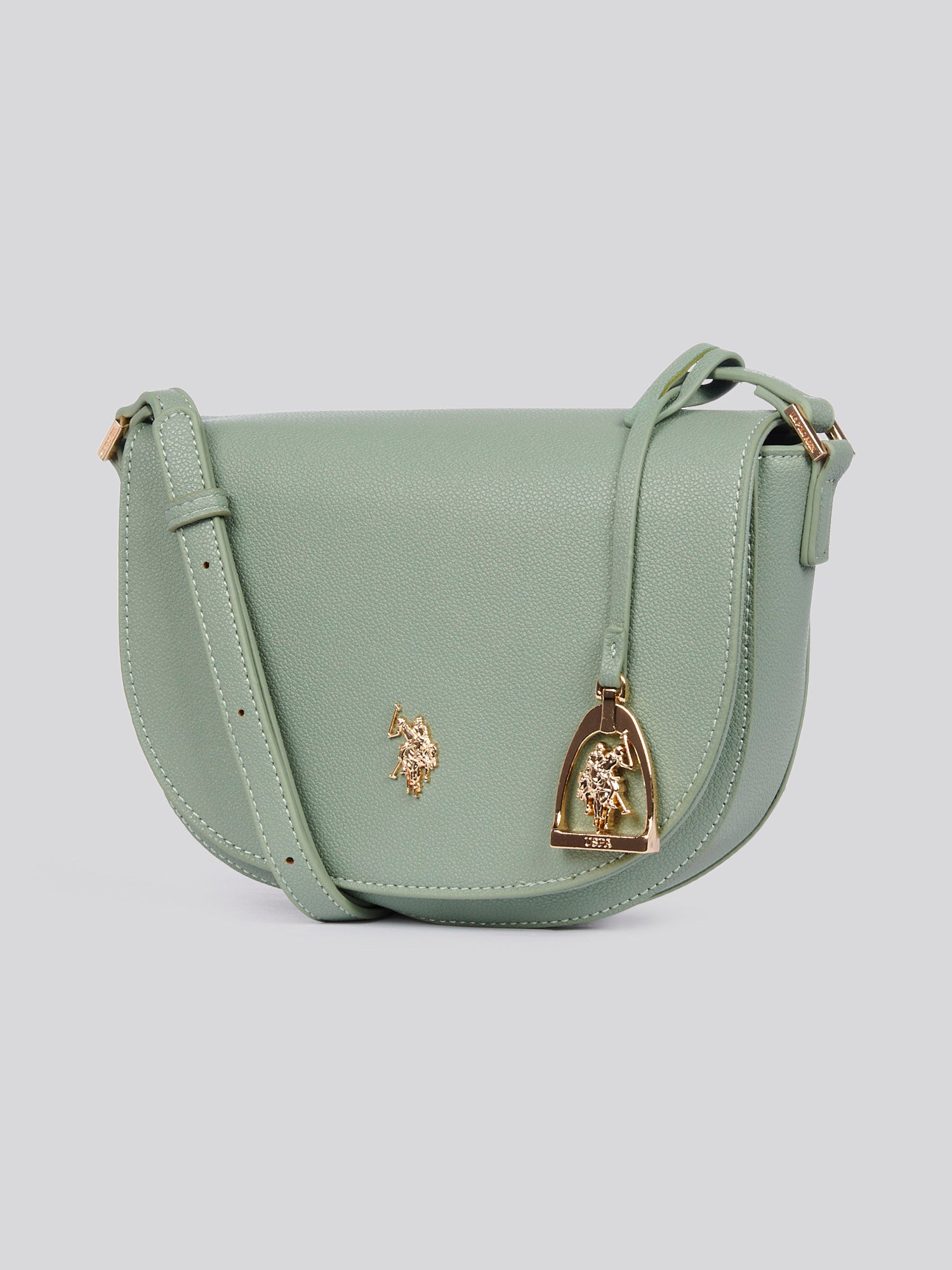 U.S. Polo Assn. Womens Jones Flap Crossbody Bag in Sage