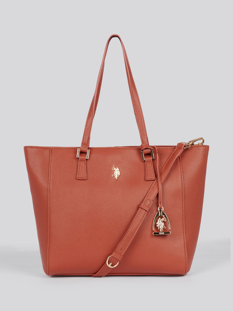 U.S. Polo Assn. Womens Jones Shopping Bag in Rust