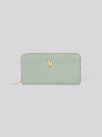 U.S. Polo Assn. Womens Large Zip Around Wallet in Sage