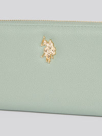 U.S. Polo Assn. Womens Large Zip Around Wallet in Sage