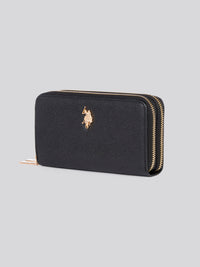 U.S. Polo Assn. Womens Large D-Zip Wallet in Black