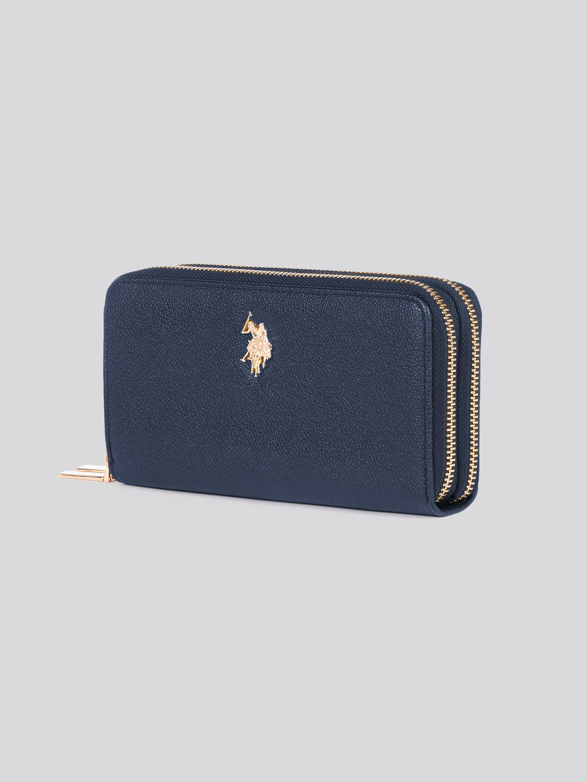 U.S. Polo Assn. Womens Large D-Zip Wallet in Navy