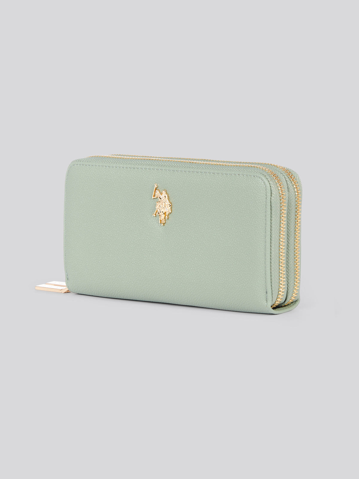 U.S. Polo Assn. Womens Large D-Zip Wallet in Sage