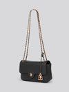 U.S. Polo Assn. Womens Jones Flap Crossbody Chain Bag in Black