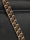 U.S. Polo Assn. Womens Jones Flap Crossbody Chain Bag in Black