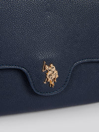 U.S. Polo Assn. Womens Jones Flap Crossbody Chain Bag in Navy