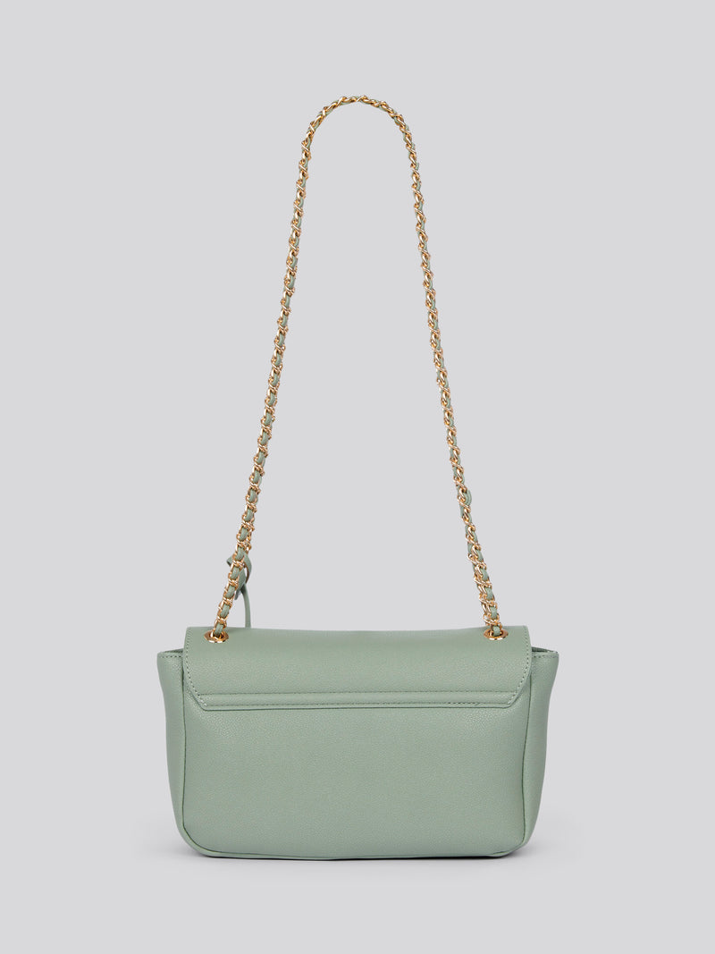 U.S. Polo Assn. Womens Jones Flap Crossbody Chain Bag in Sage