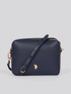 U.S. Polo Assn. Womens New Mansion D-Zip Crossbody Bag in Navy