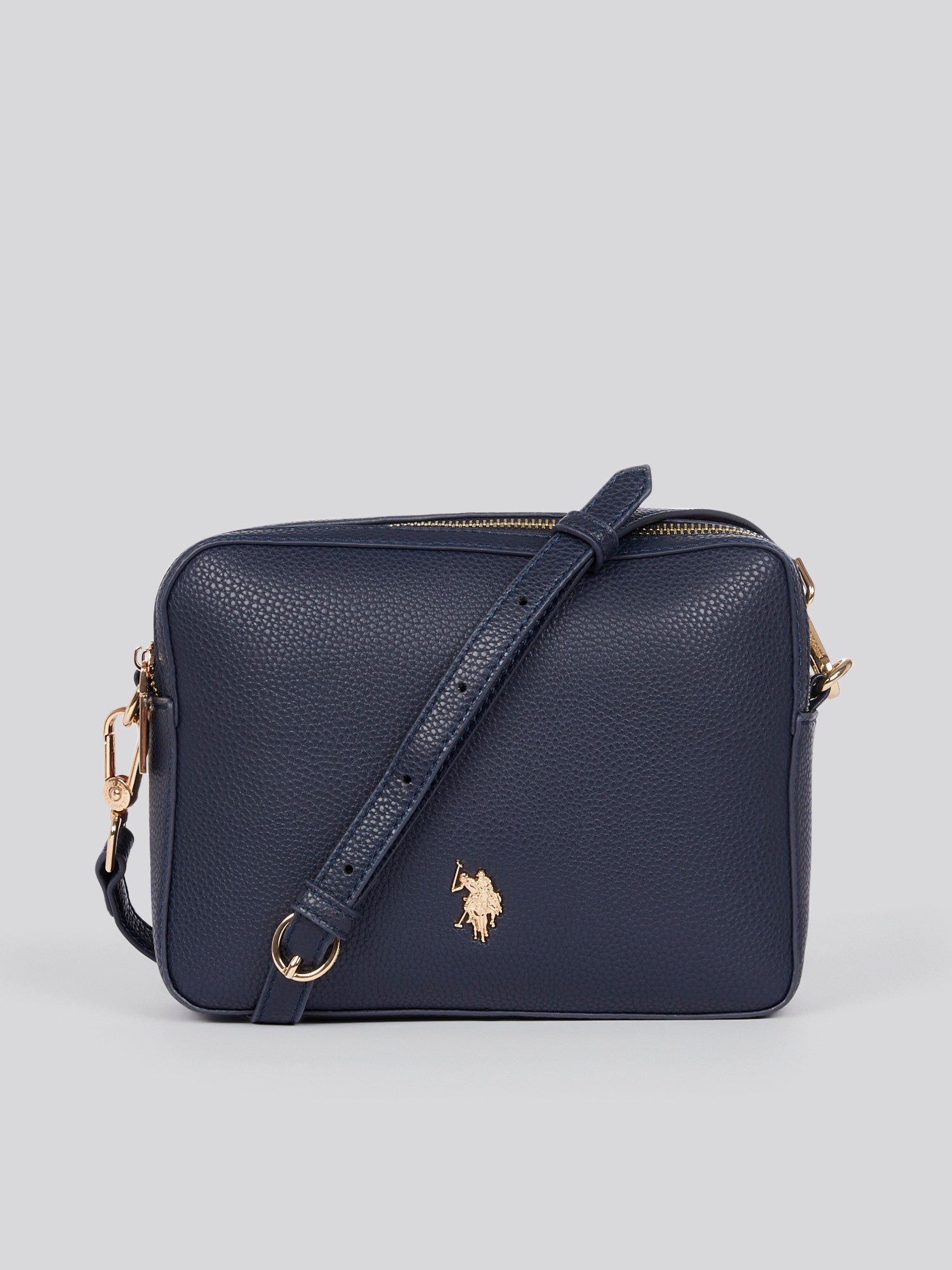 U.S. Polo Assn. Womens New Mansion D-Zip Crossbody Bag in Navy