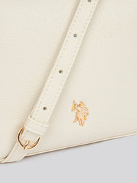 U.S. Polo Assn. Womens New Mansion D-Zip Crossbody Bag in Off White