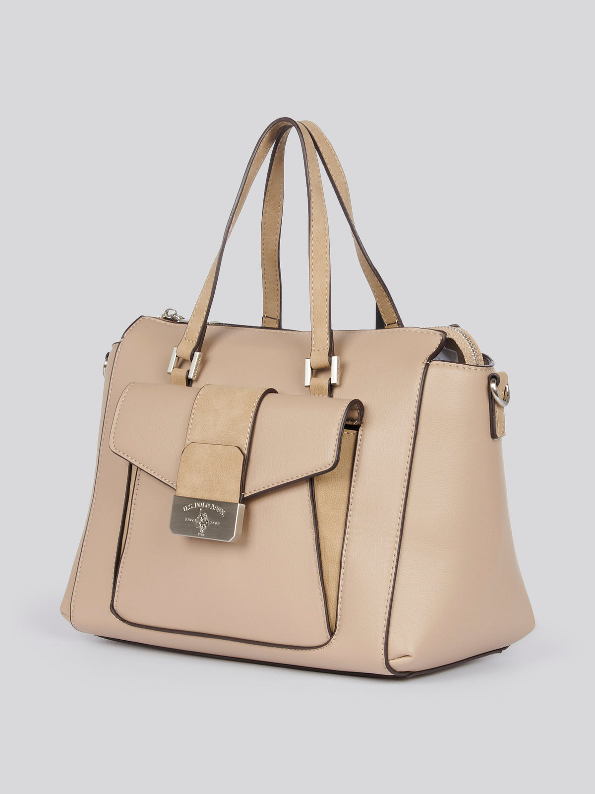 U.S. Polo Assn. Womens Romantic Double Handle Bag in Beige